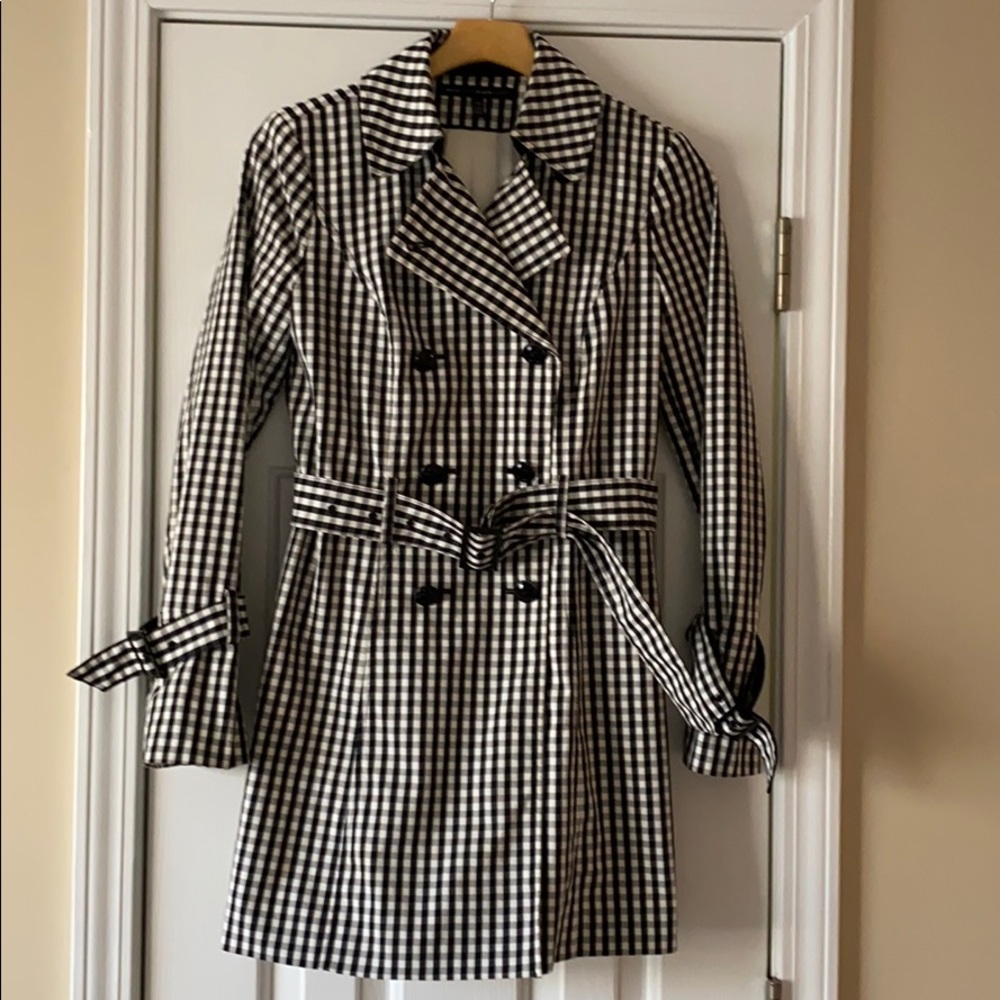 COPY - WHBM Gingham Trench Coat